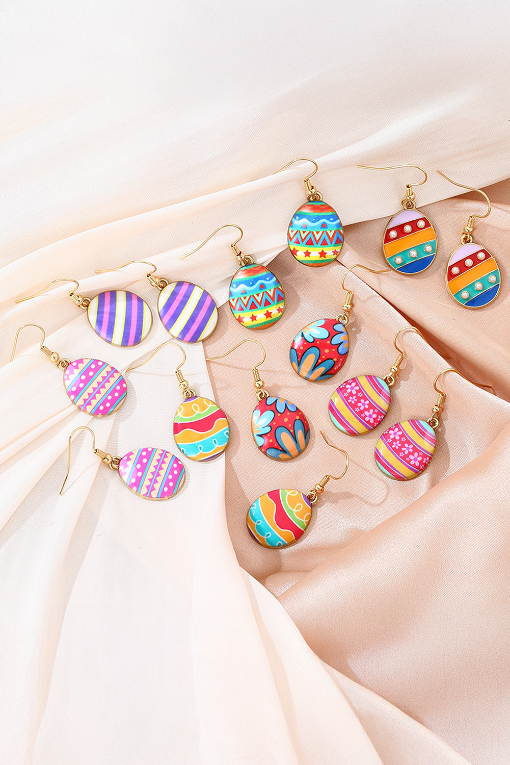 Boucles d'oreilles crochet motif œufs de Pâques
