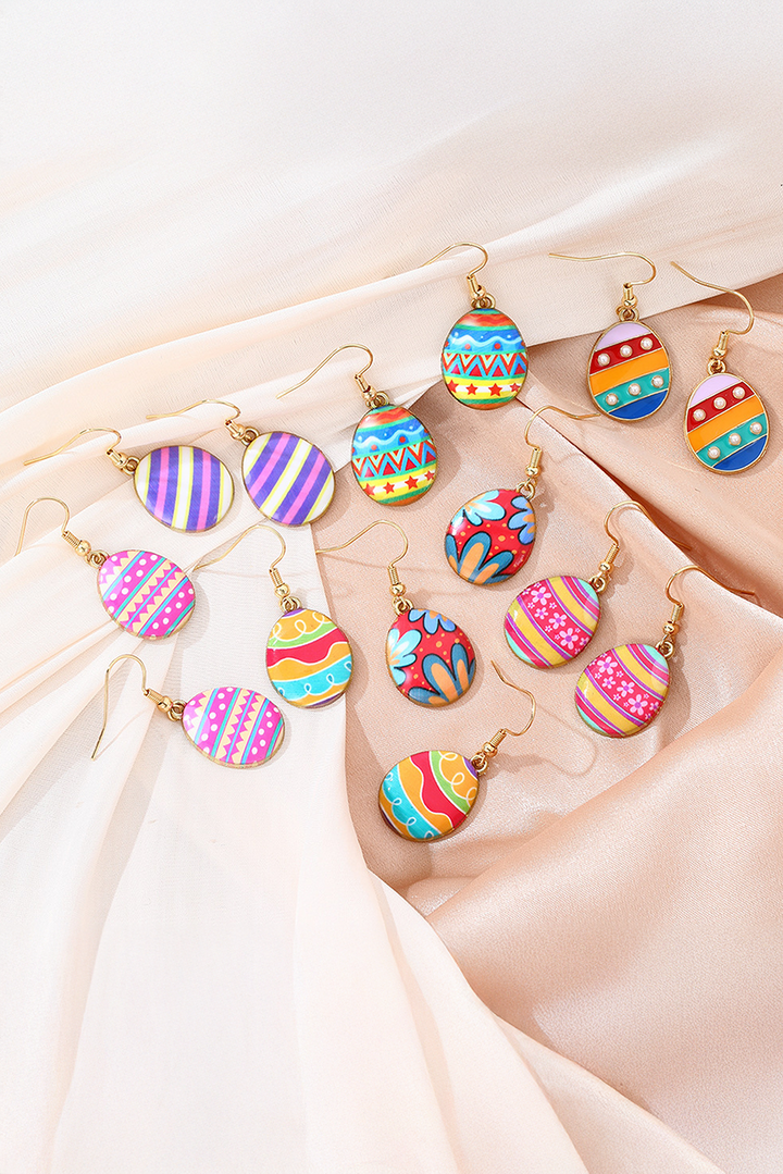 Boucles d'oreilles crochet motif œufs de Pâques