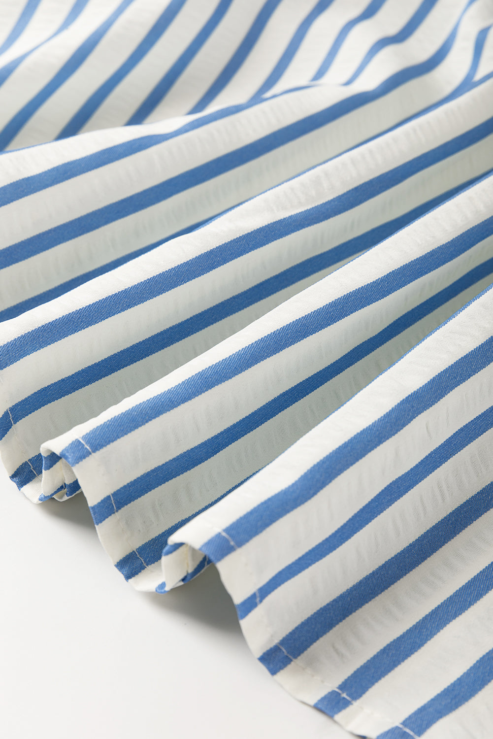 Sky Blue Stripe Knotted Bracelet Sleeve Shift Mini Dress