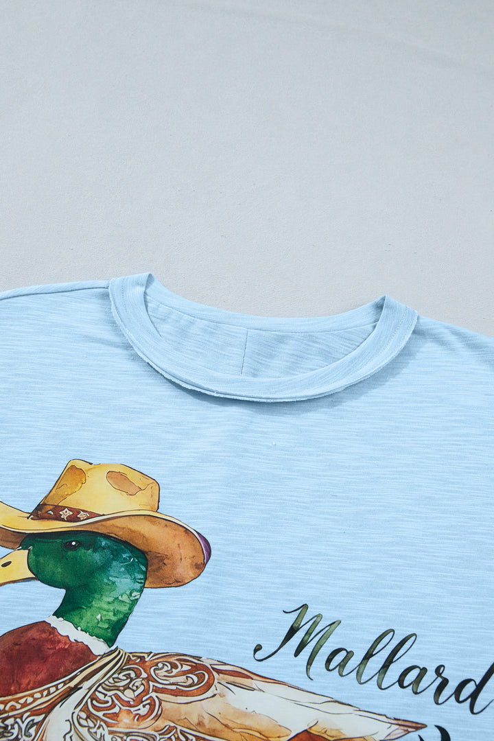 Mist Blue Western Mallard Oversized Tee