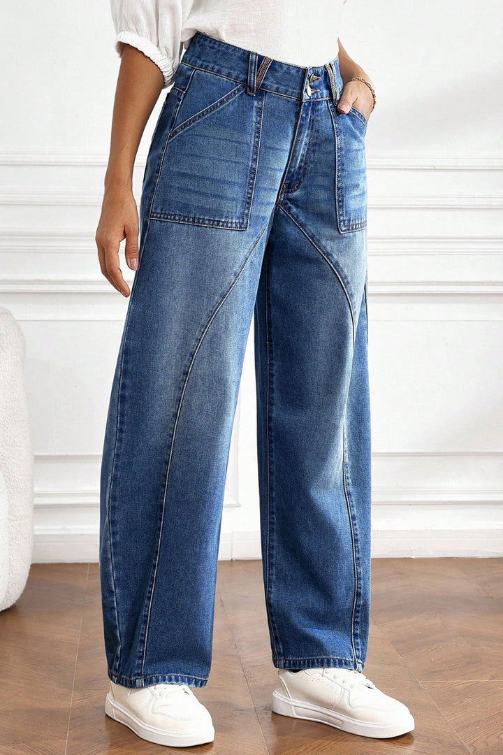 Ashleigh Blue Curved-Knife Ankle-Length Casual Jeans