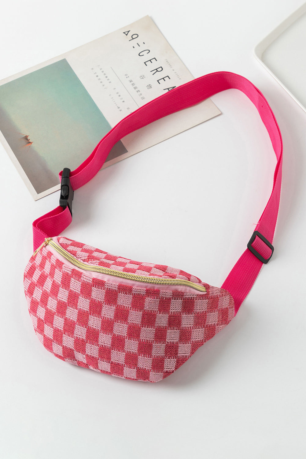 Checkered Pattern Crossbody Sling Bag