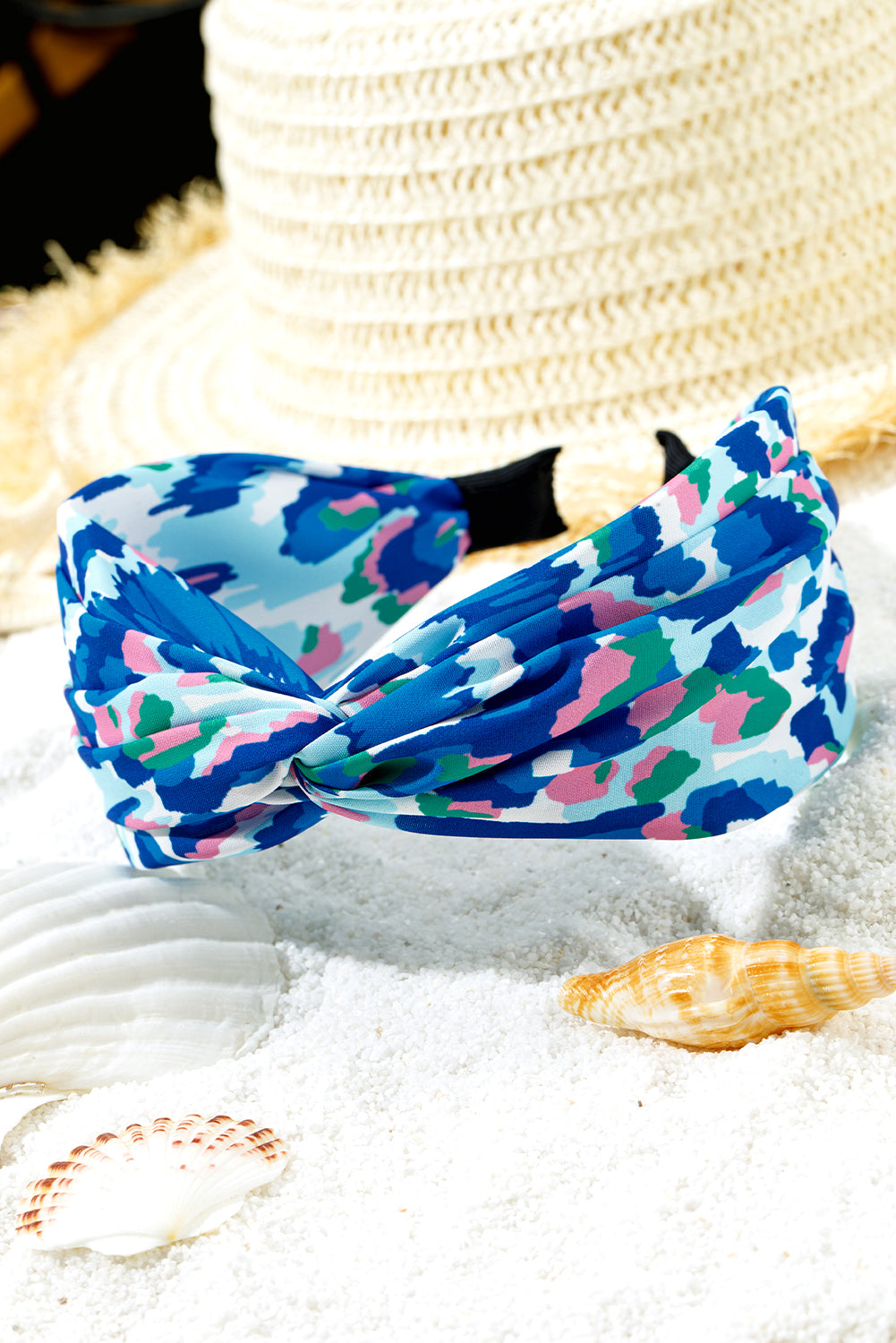 Bandeau à cheveux torsadé imprimé bohème pour les vacances
