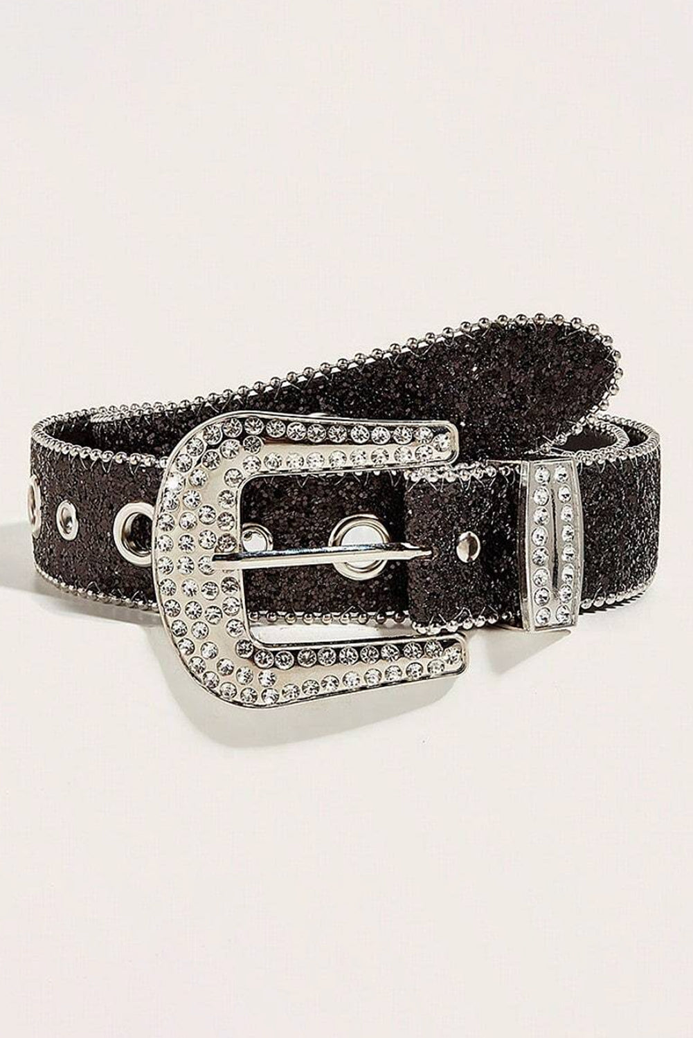 Ceinture à boucle décorée de strass