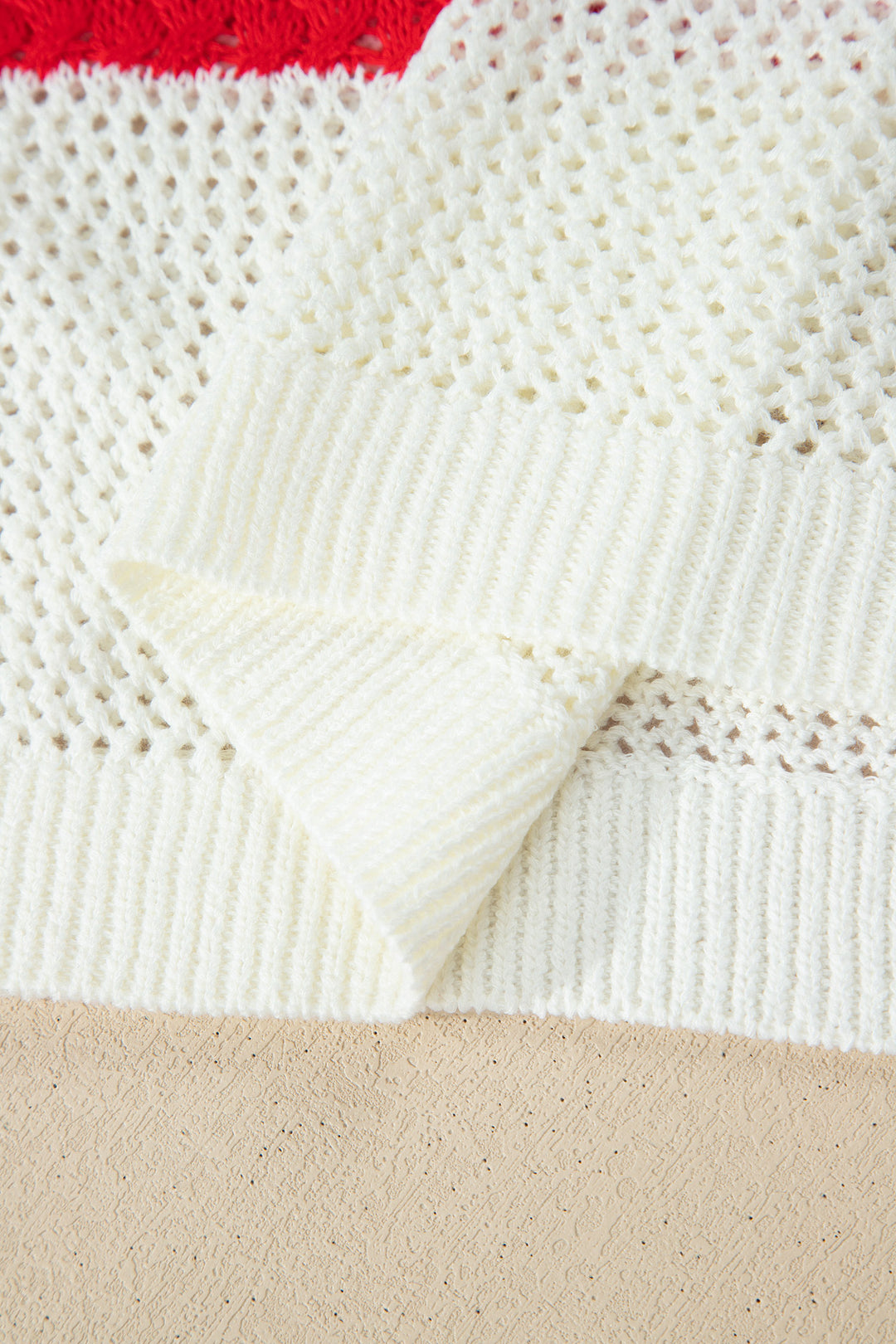 White Flag Graphic Short Sleeve Sweater Top