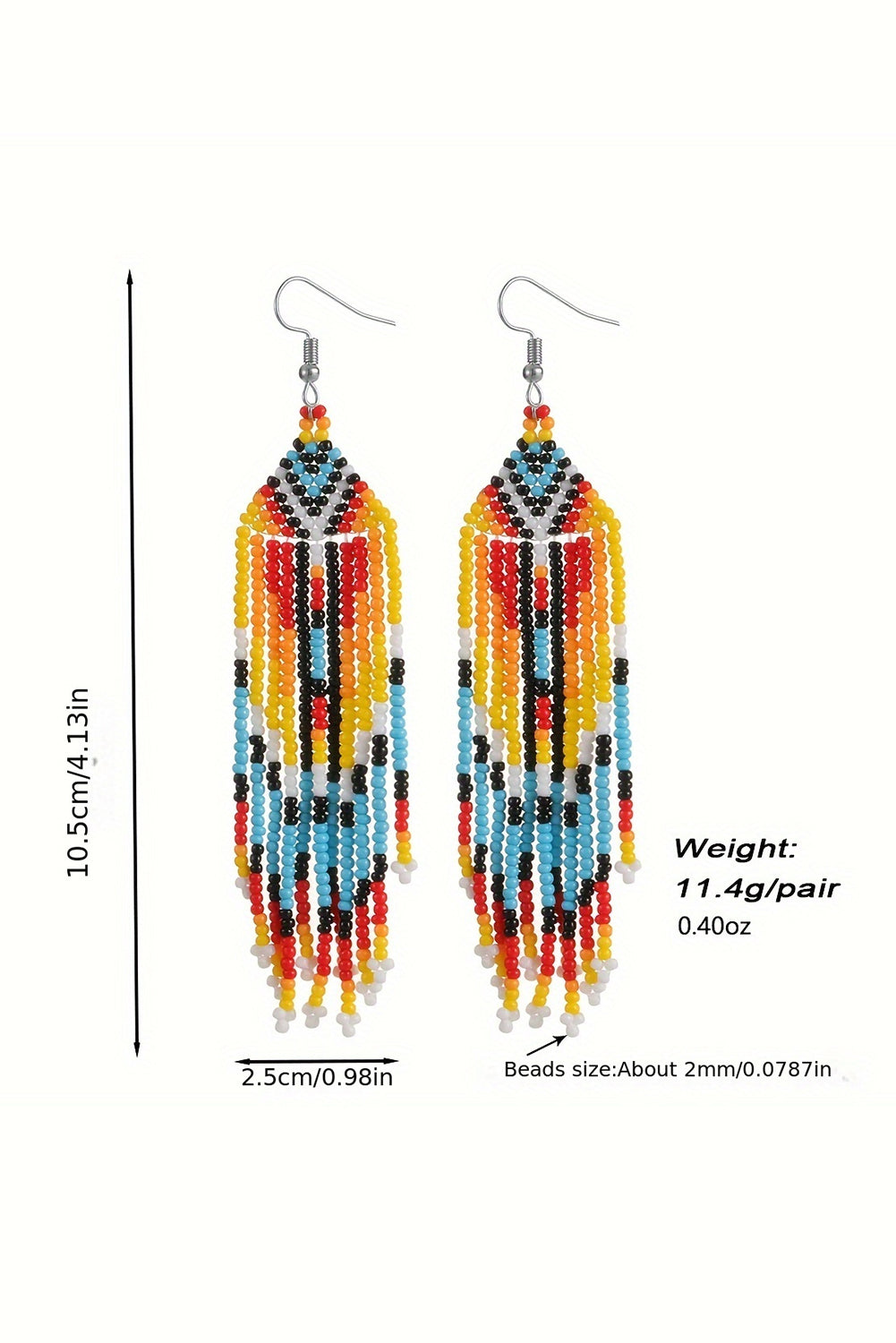 Boucle d'oreille à crochet et pompon en perles de riz occidentales