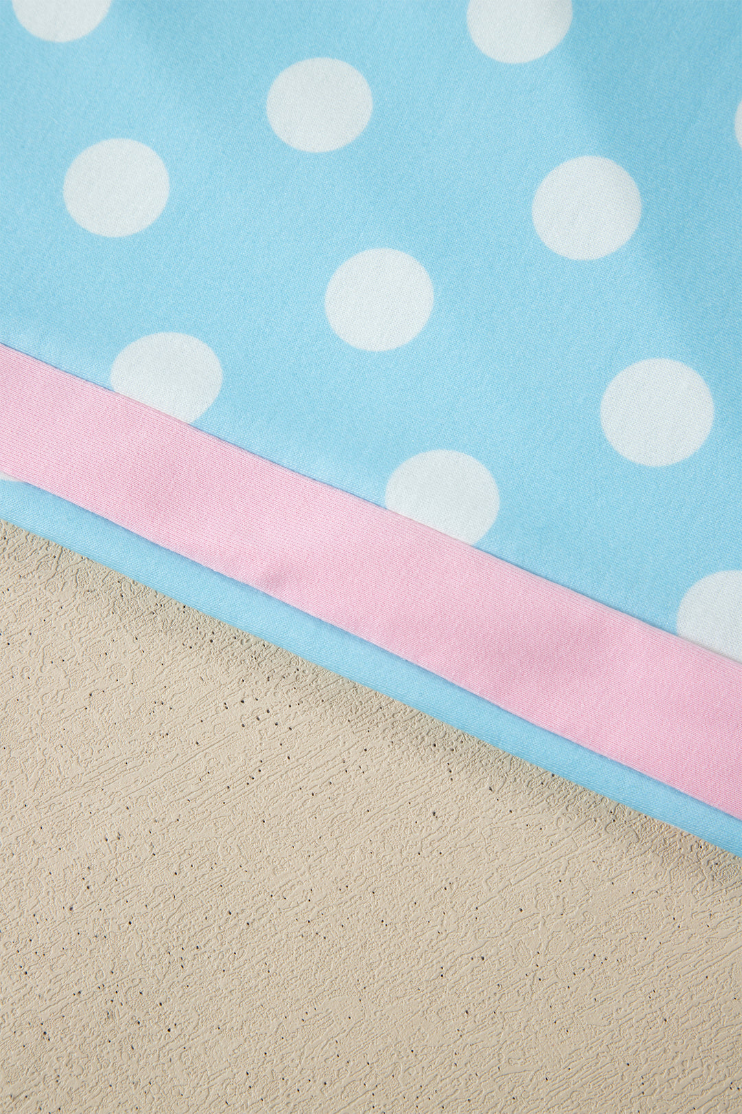 Sky Blue Polka Dot Short Sleeve Top and Pants Set