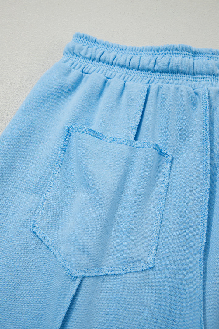Sky Blue Drop Shoulder Boxy Tee and Barrel Pants Set