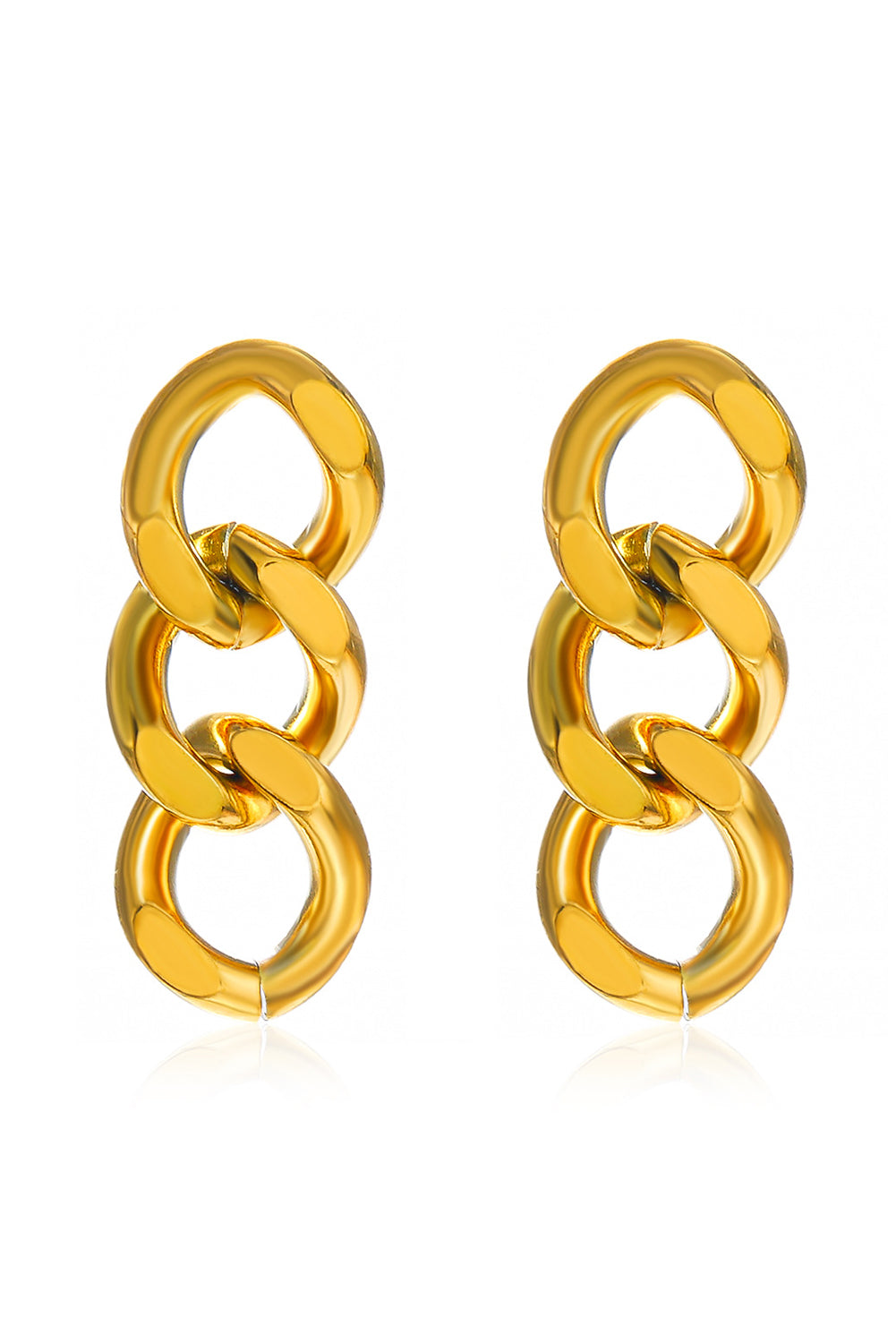 Chain Link Plate Alloy Drop Earrings