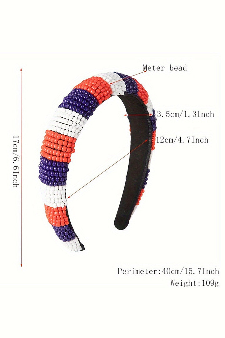Flag Day Beaded Wide Headband