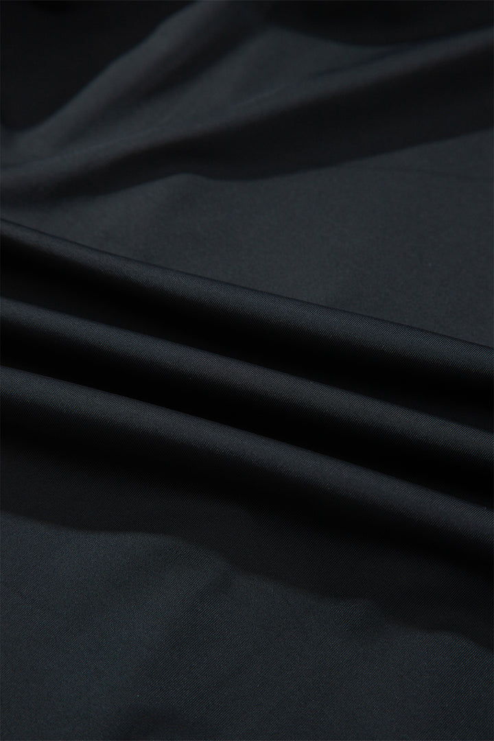 Black Plus Size Drawstring Waist Flared Tennis Skort