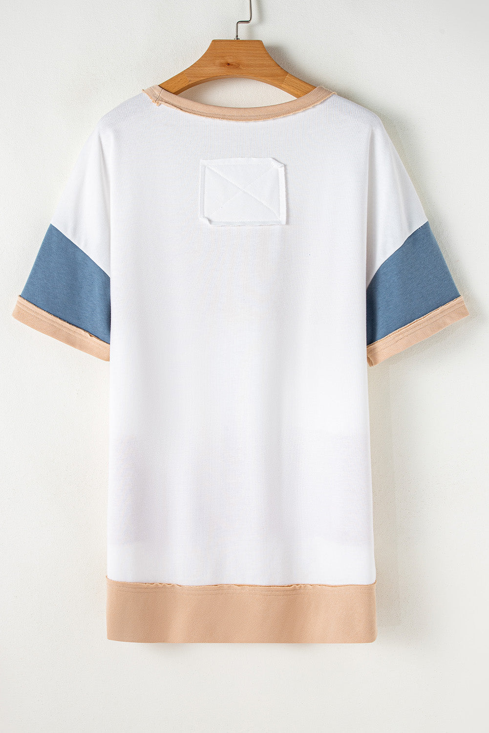 Colorblock Patchwork Side Split Tunic T Shirt