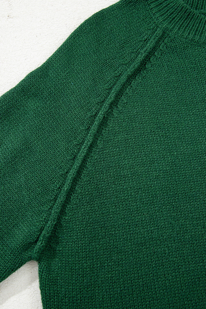 Raglan Sleeve Crew Neck Sweater