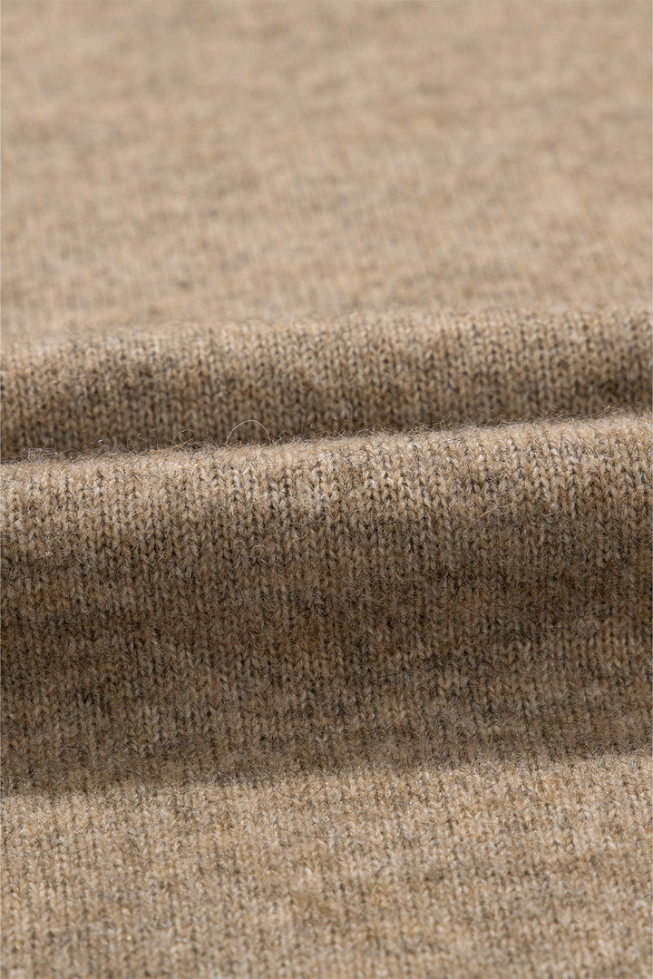Contrast Trim Mock Neck Drop Shoulder Sweater