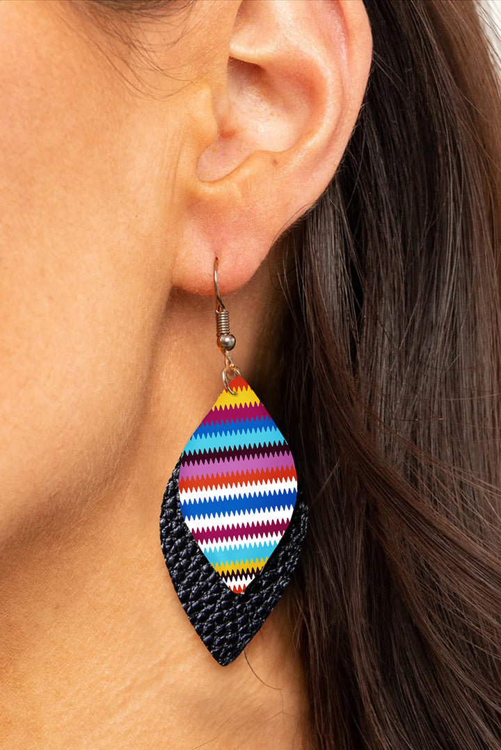 Leder-Ohrhänger in Serape-Blattform