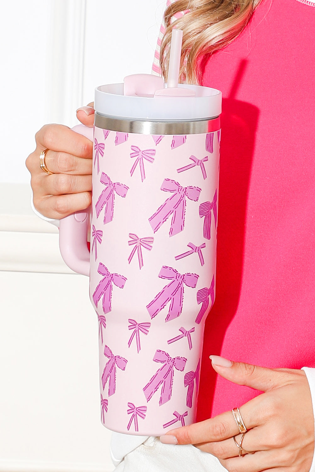 Niedlicher Becher mit Schleifenaufdruck und Henkel, 40 oz
