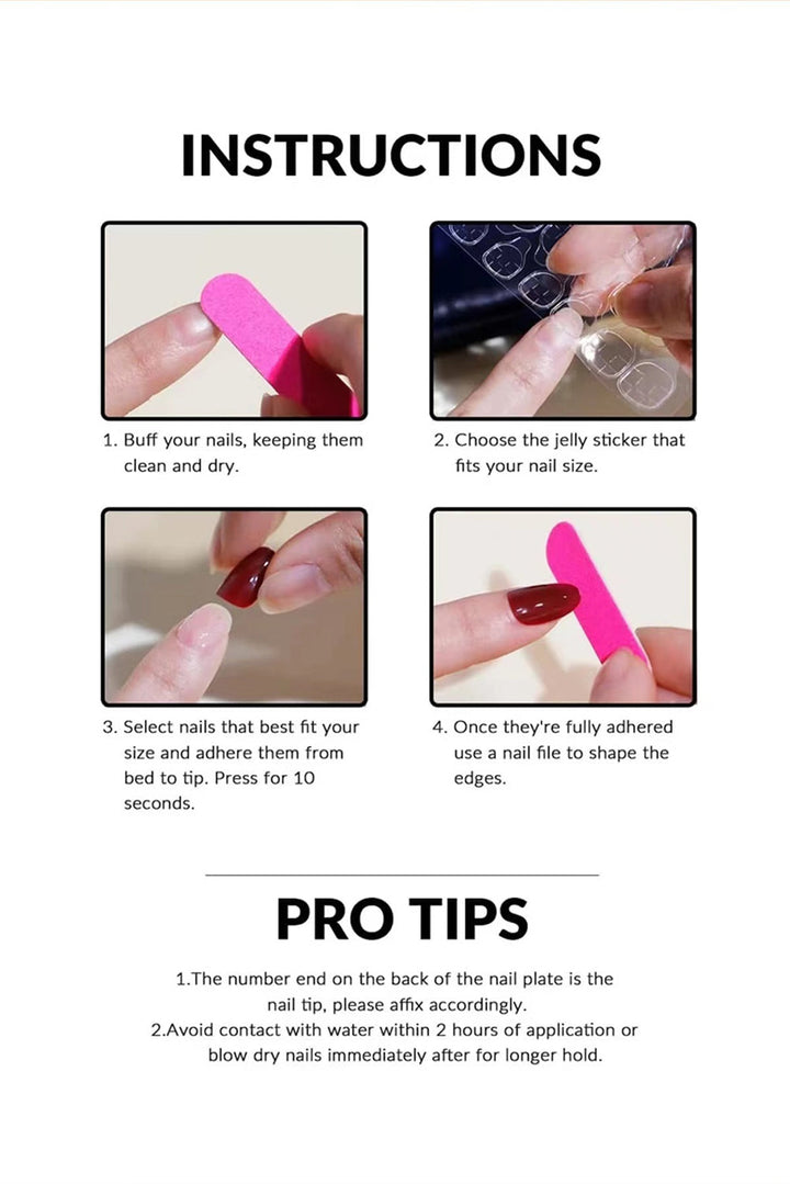 24pcs Flower French Tip Square Nail Stickers