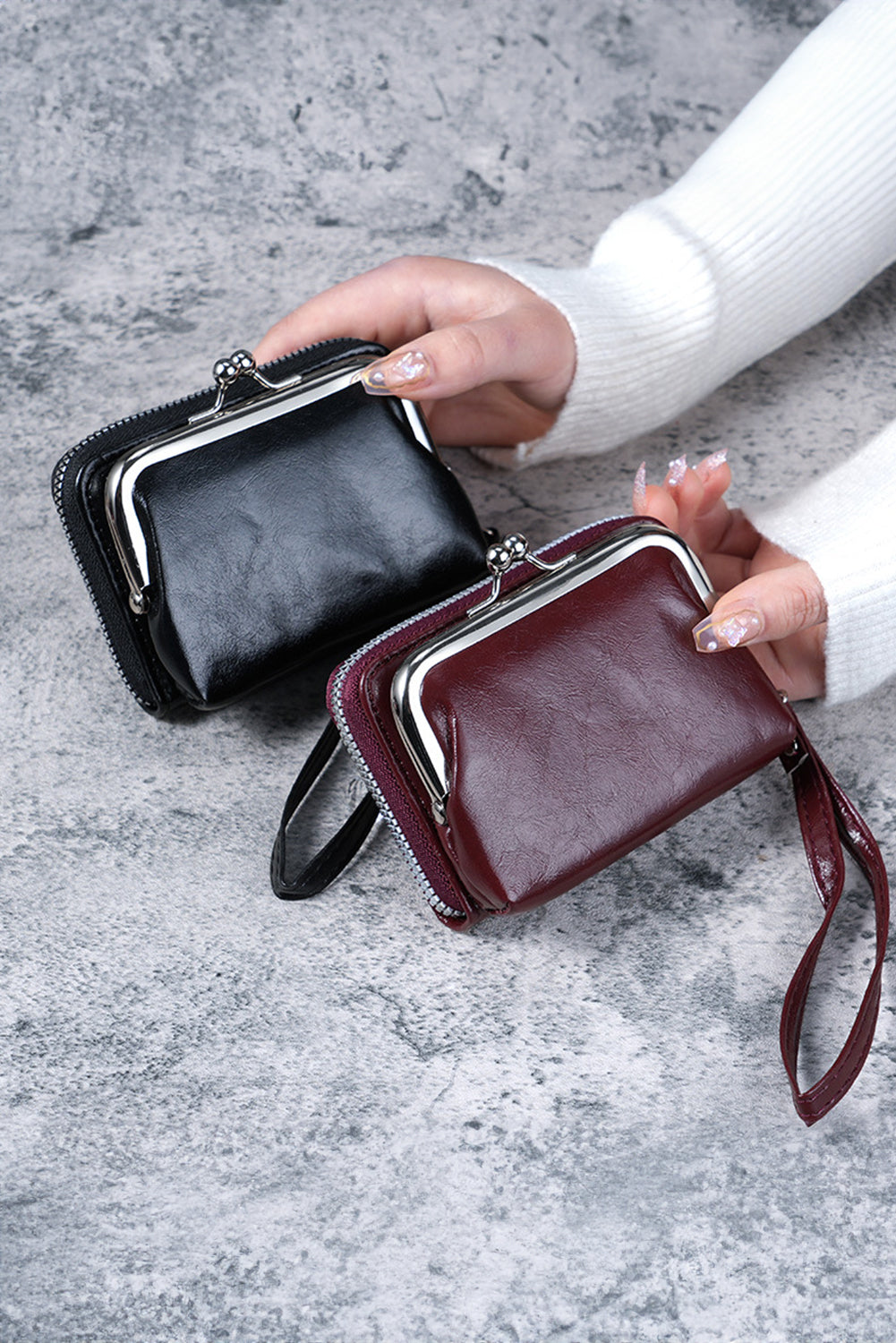 Minimalist Wristlet PU Leather Coin Purse