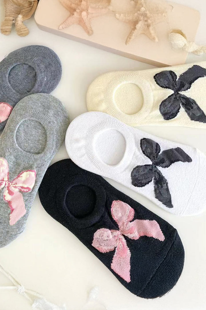 Chaussettes souples invisibles avec nœud papillon