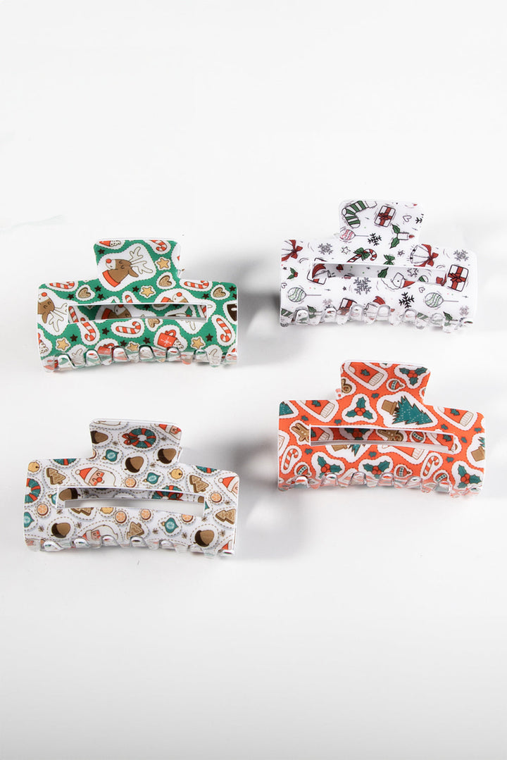 Pince à cheveux découpée avec motif de Noël