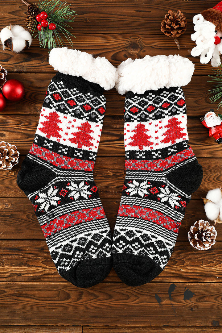 Thermosocken mit Weihnachtsbaummuster