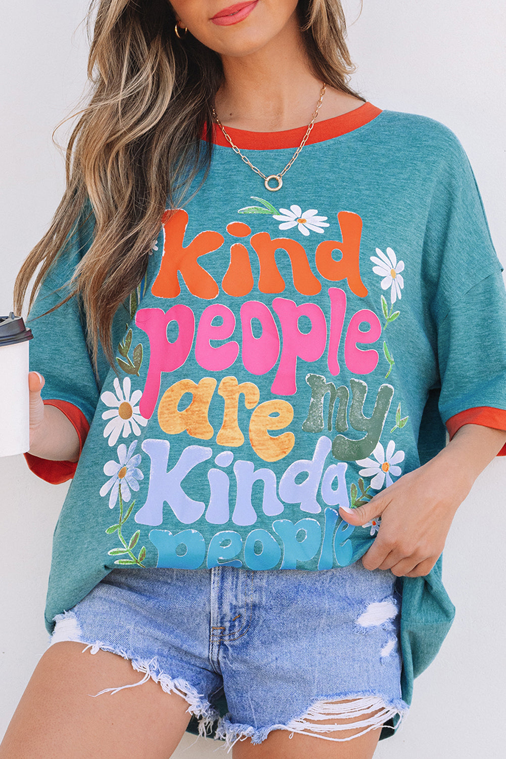 Kind People are My Kind People Graphic Oversized Tee