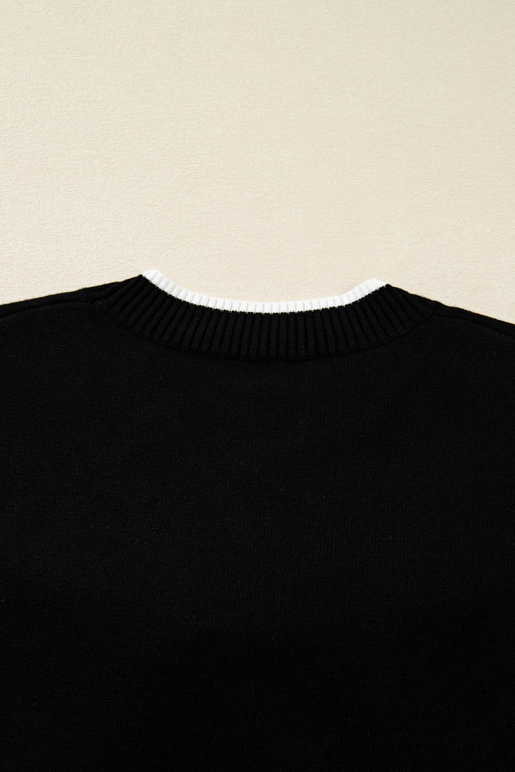 Contrast Trim Big Bow Accent Holiday Cropped Sweater