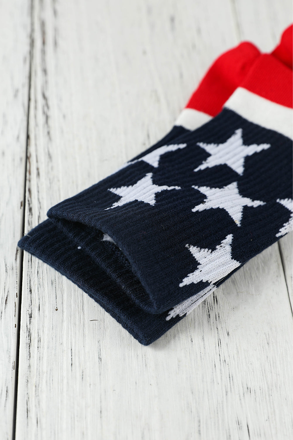 Chaussettes mi-mollet côtelées à imprimé étoiles et rayures