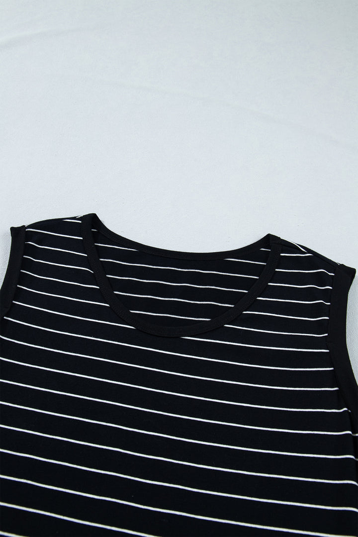 Drawstring Tunic Tank Mini Dress with Pockets