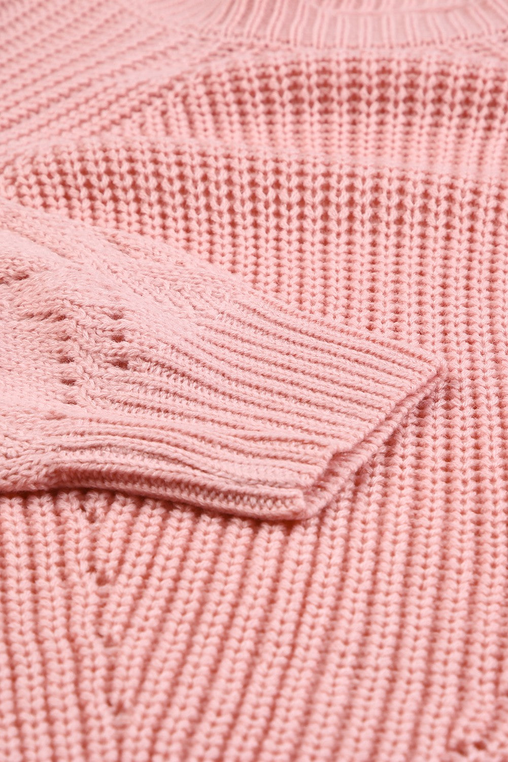 Hollow-out Puffy Sleeve Knit Sweater