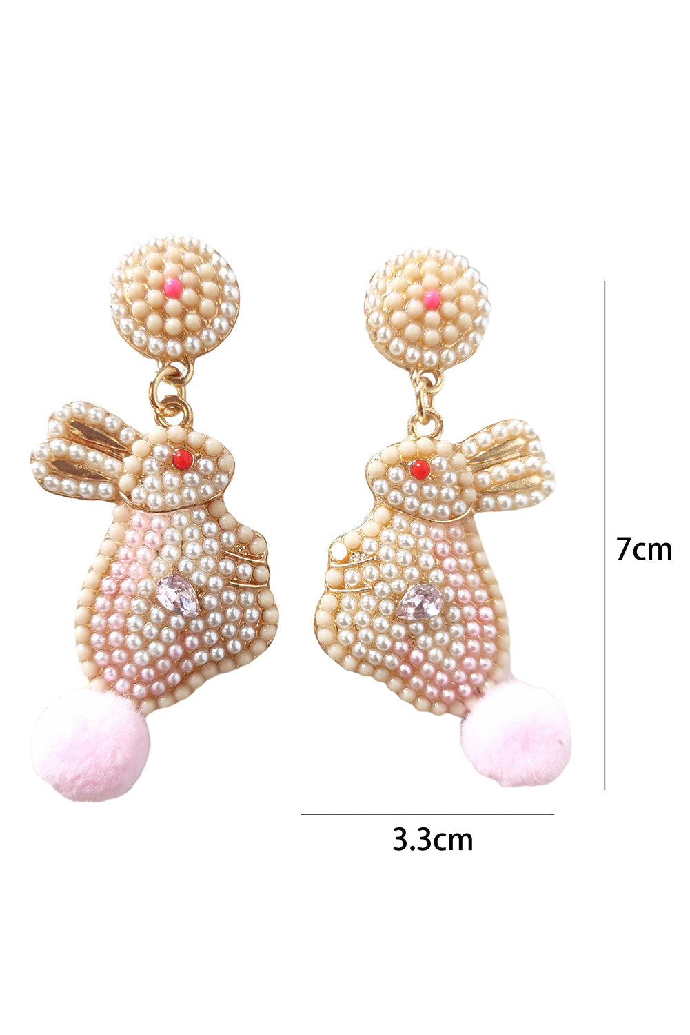 Boucles d'oreilles en perles de lapin de Pâques