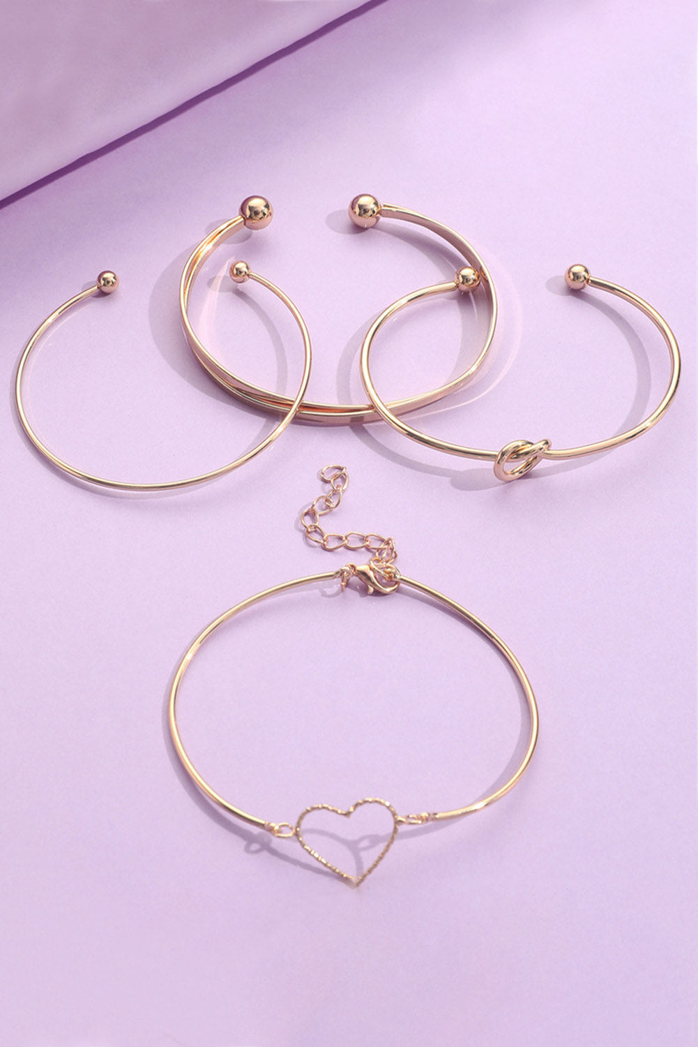 Love Geometric Cross Plated Bracelet 4-piece Set