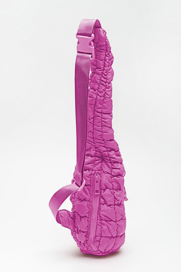 Marshmallow Quilted Drawstring Decor Sling Bag