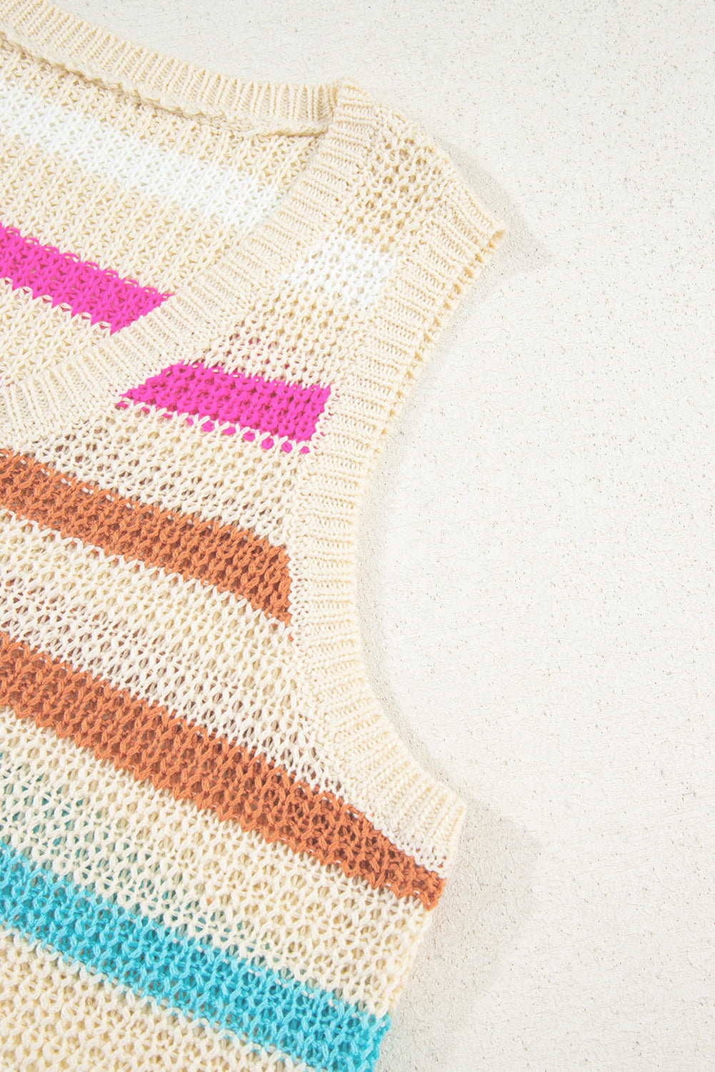 Textured Knit V Neck Sweater Vest