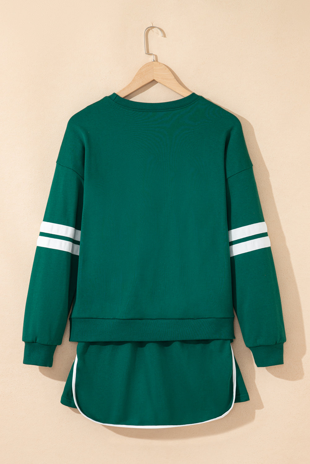 Evergreen Varsity Stripe Detail Pullover Mini Skort Set