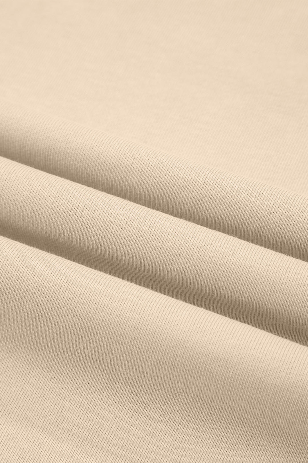 Beige Solid Color Raw Seam Patchwork Baggy Sweatshirt
