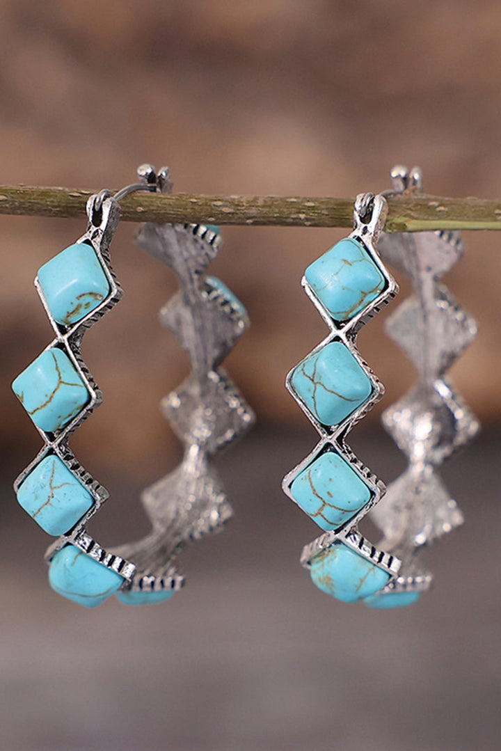 Boucles d'oreilles carrées en turquoise