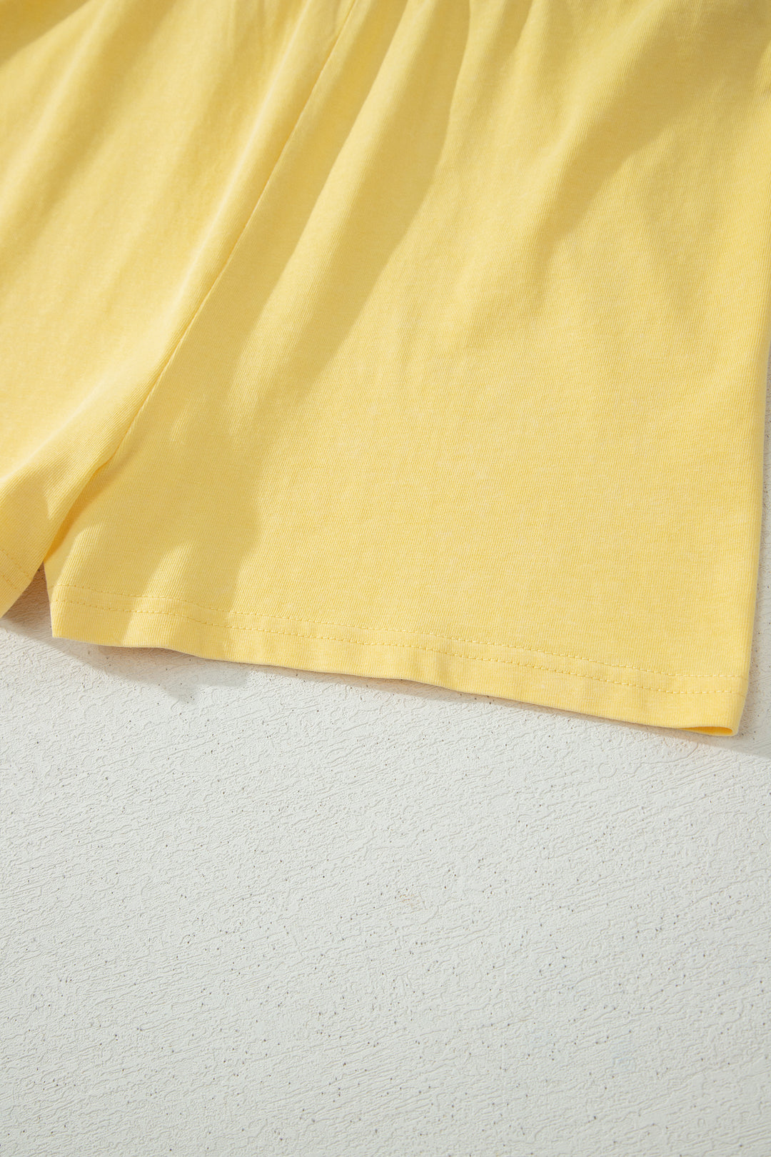 Yellow Cream Washed Sleeveless Top Split Skort Cotton 2pcs Outfit