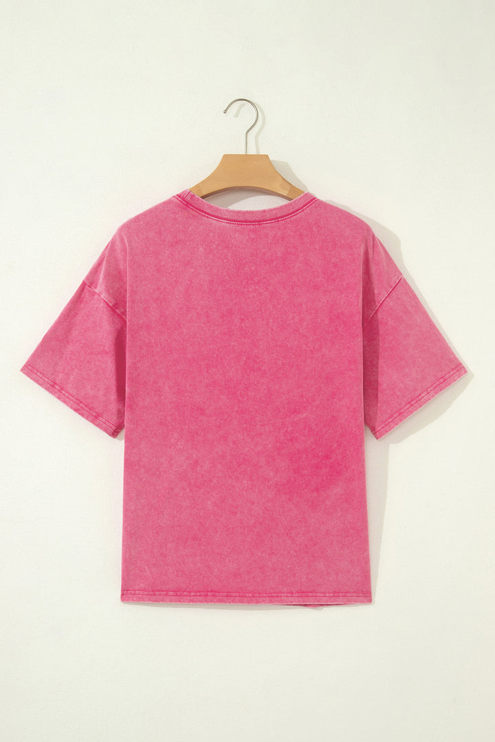 Rose Red Mineral Washed Oversized Tee