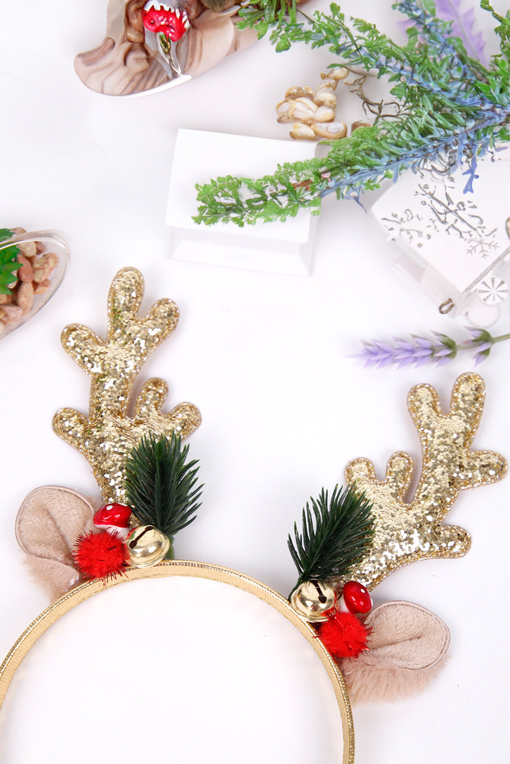 Christmas Reindeer Sequined Bell Headband