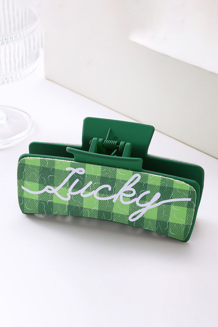 St. Patricks Plaid Lucky Pattern Claw Clip