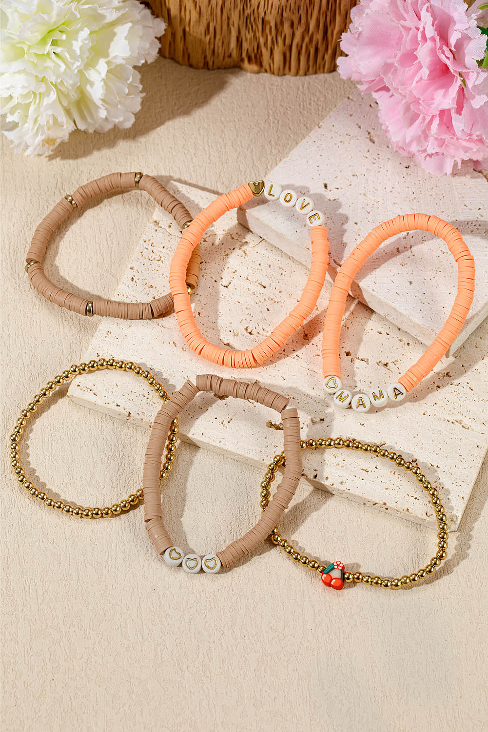 Mama Love Heart Beaded Multi Layer Bracelet