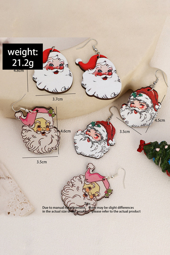 3 paires de boucles d'oreilles pendantes Père Noël de Noël