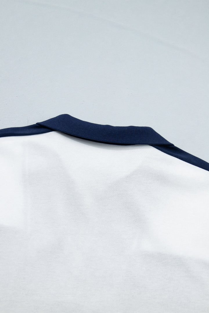 Prussian Blue Exposed Seam Detail Half Sleeve Top Elastic Waist Shorts 2pcs Set