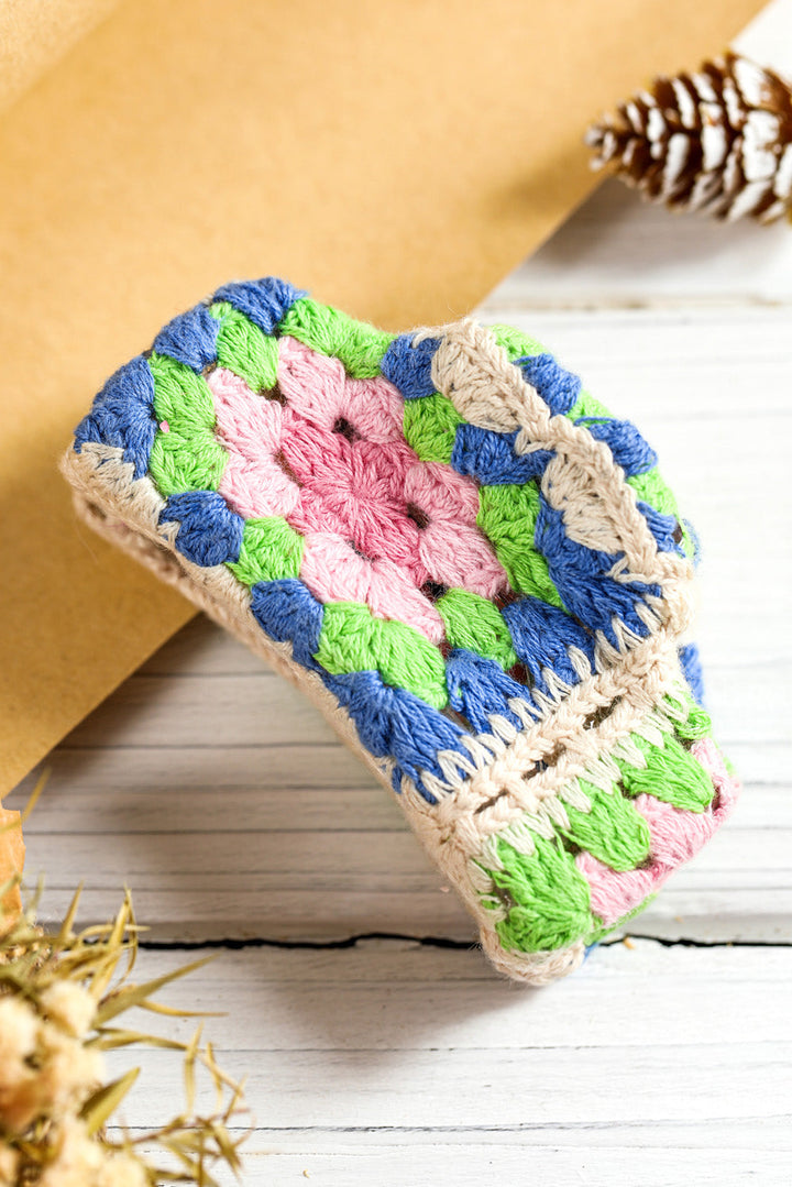 Pince à cheveux en crochet avec motif floral