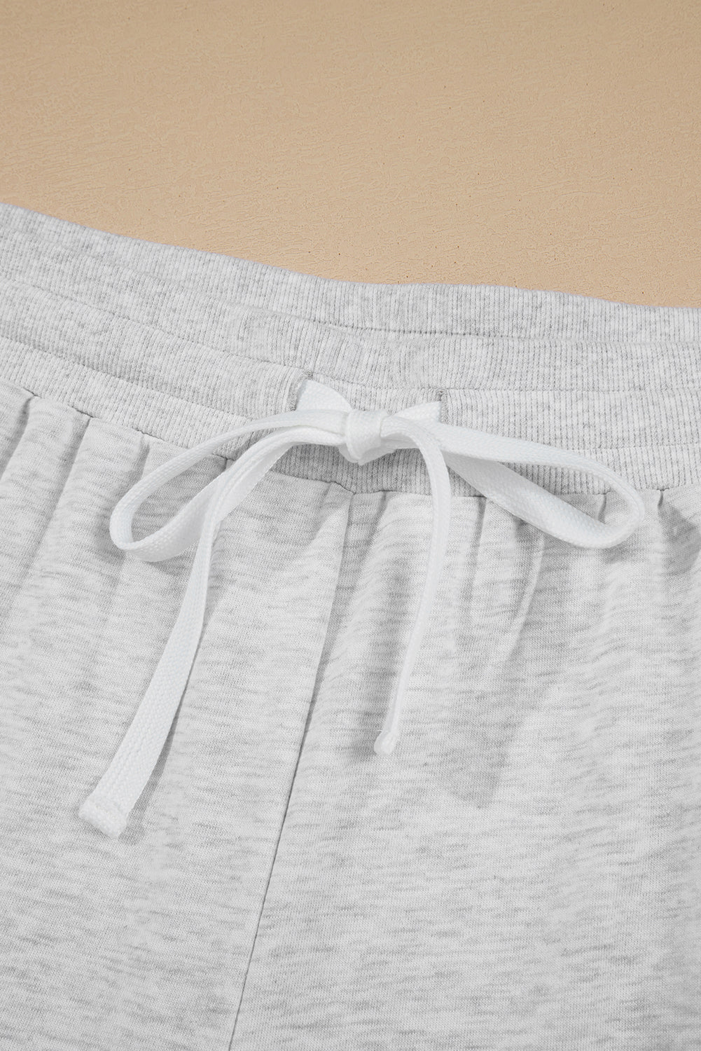 Light Grey Uneven Hem Pullover Casual Shorts Plus Size 2pcs Outfit