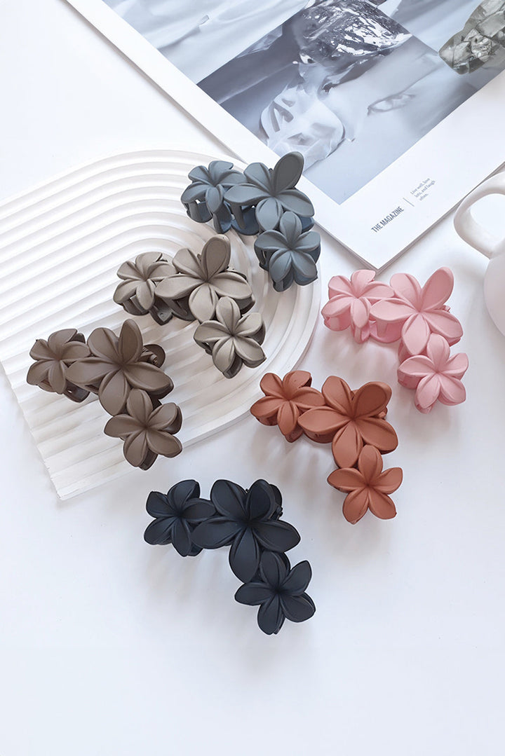 3D Flower Plastic Resin Hair Claw (Slight Color Variations)
