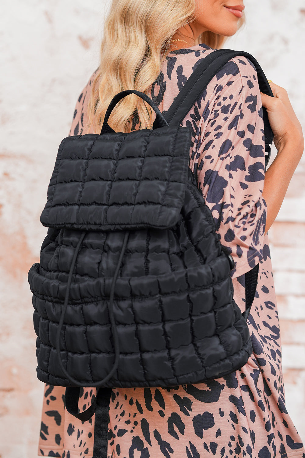 Sac à dos matelassé à rabat solide