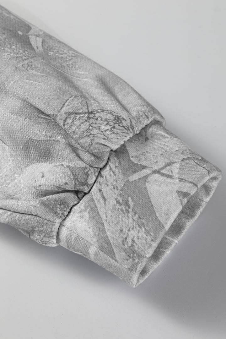 Camouflage Woodland Print Oversized Sporty Hoodie