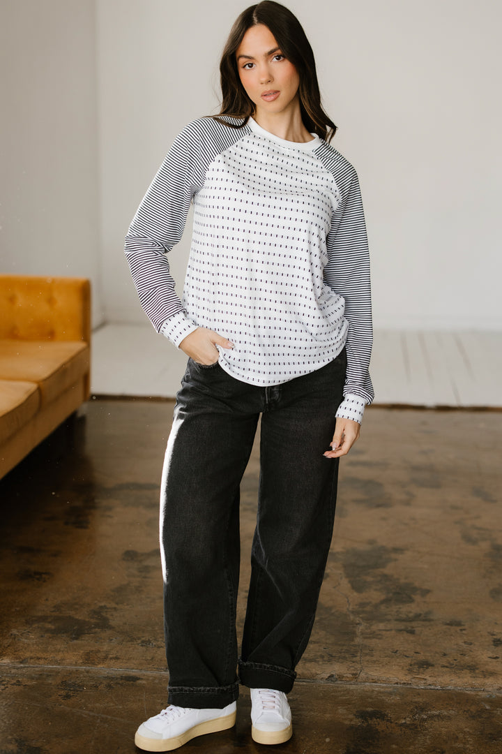 Raglan Patchwork Long Sleeve Tee